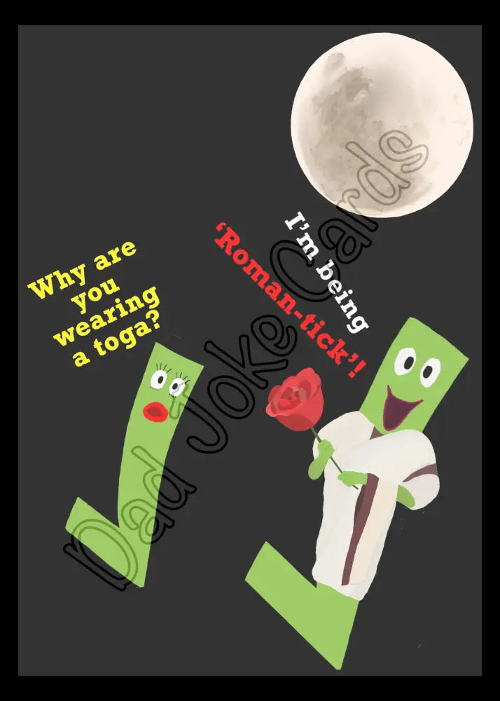 ‘Roman-tick’ Valentines/anniversary card (blank inside) - Greetings card