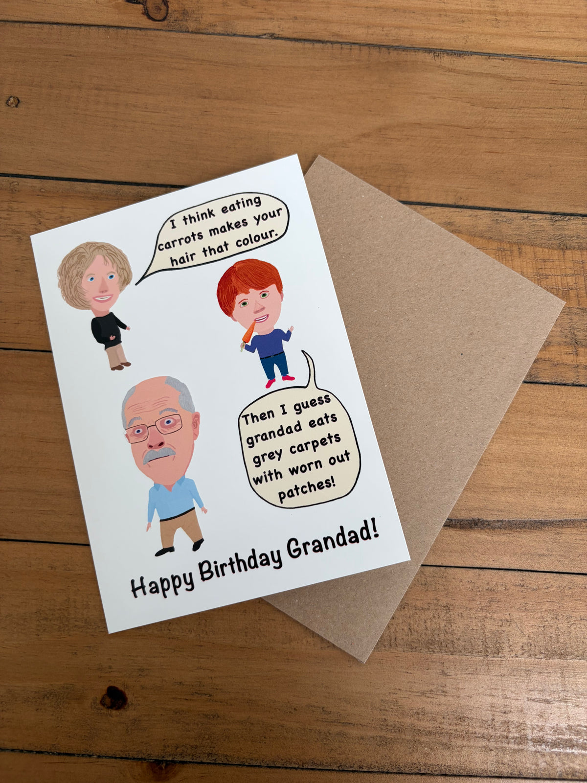 Grey carpets Grandad birthday card    (inside message: Happy Birthday!)