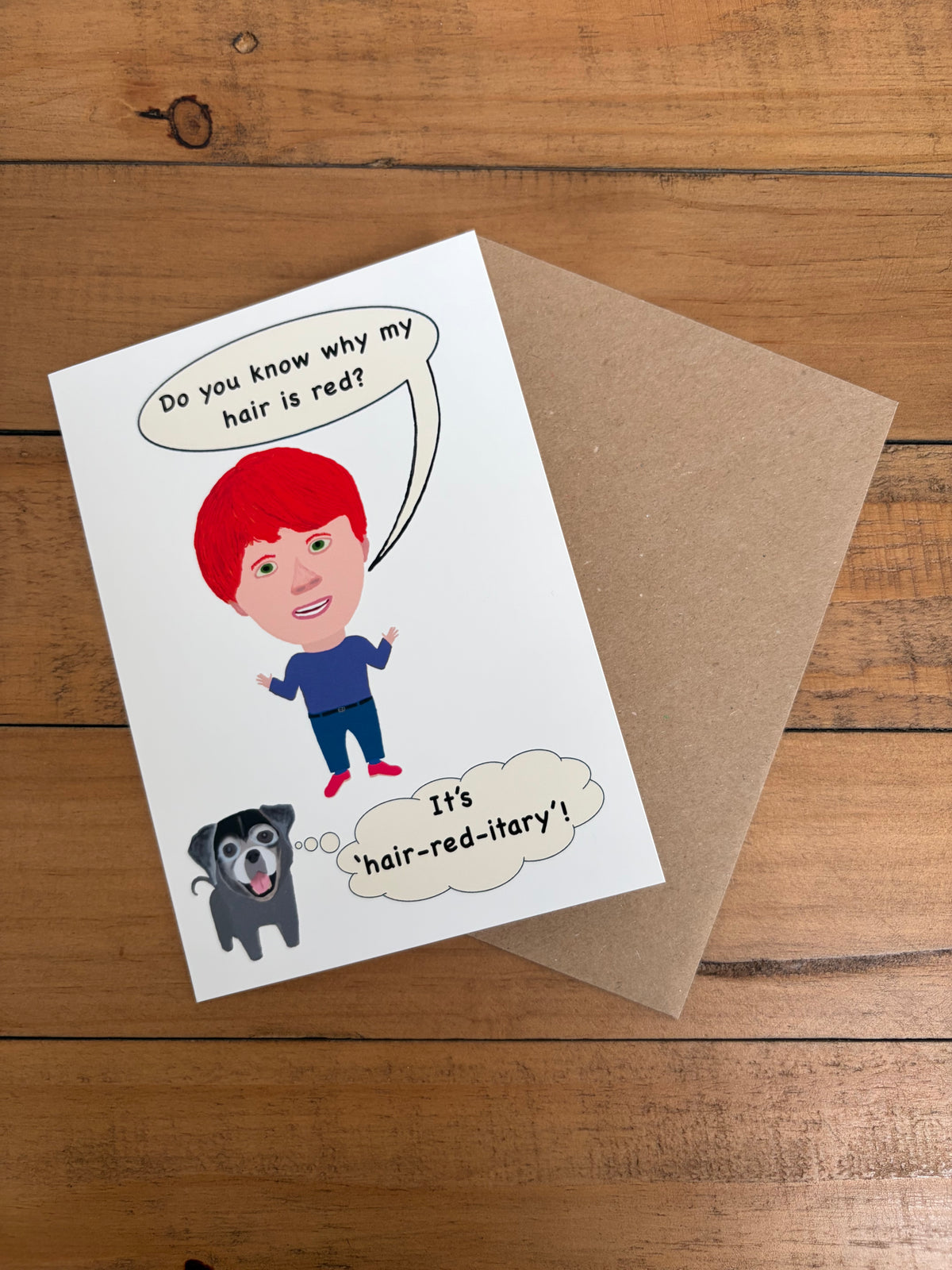 Hair-red-itary      (blank inside)