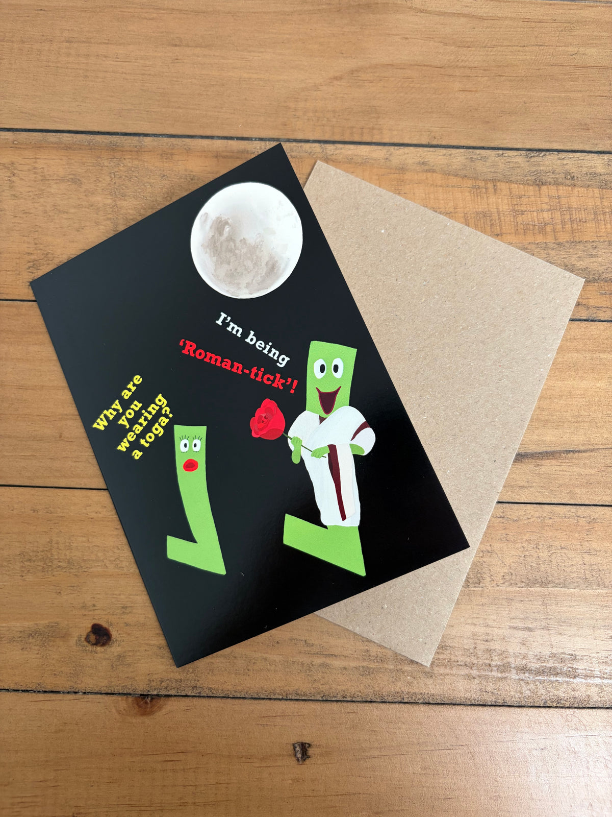 ‘Roman-tick’ Valentines/anniversary card (blank inside)