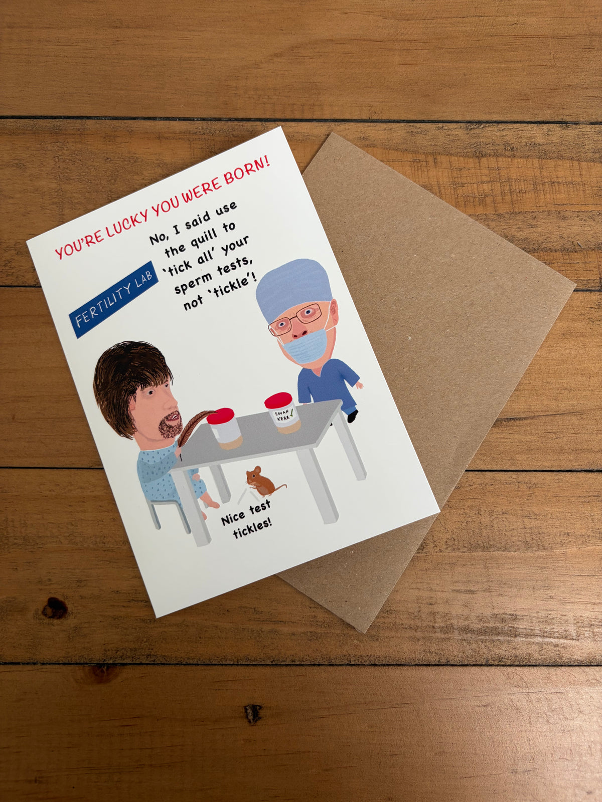 ‘Test-tickles’ birthday card    (inside message: Happy Birthday!)