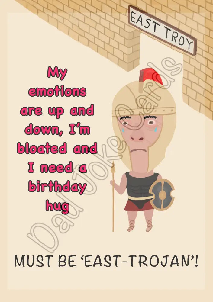 ‘East-Trojan’ man (inside message: Happy Birthday!) - Greetings card