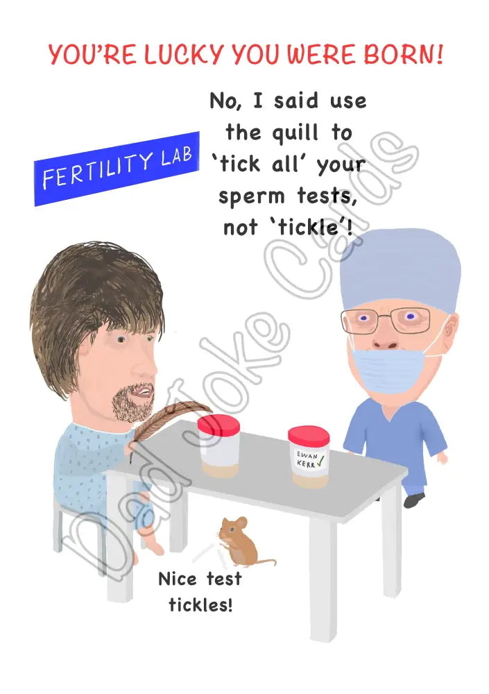 ‘Test-tickles birthday card